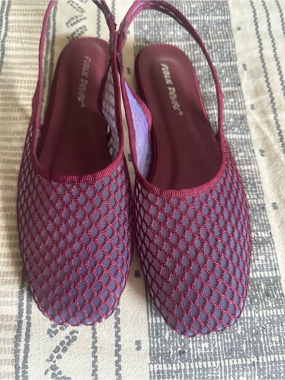ASOS Burgundy Mesh Slingback Mules